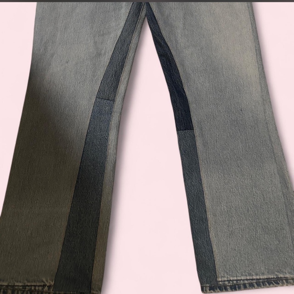 Re/Done Levi’s 29 Spliced Patchwork Light Blue Je… - image 2